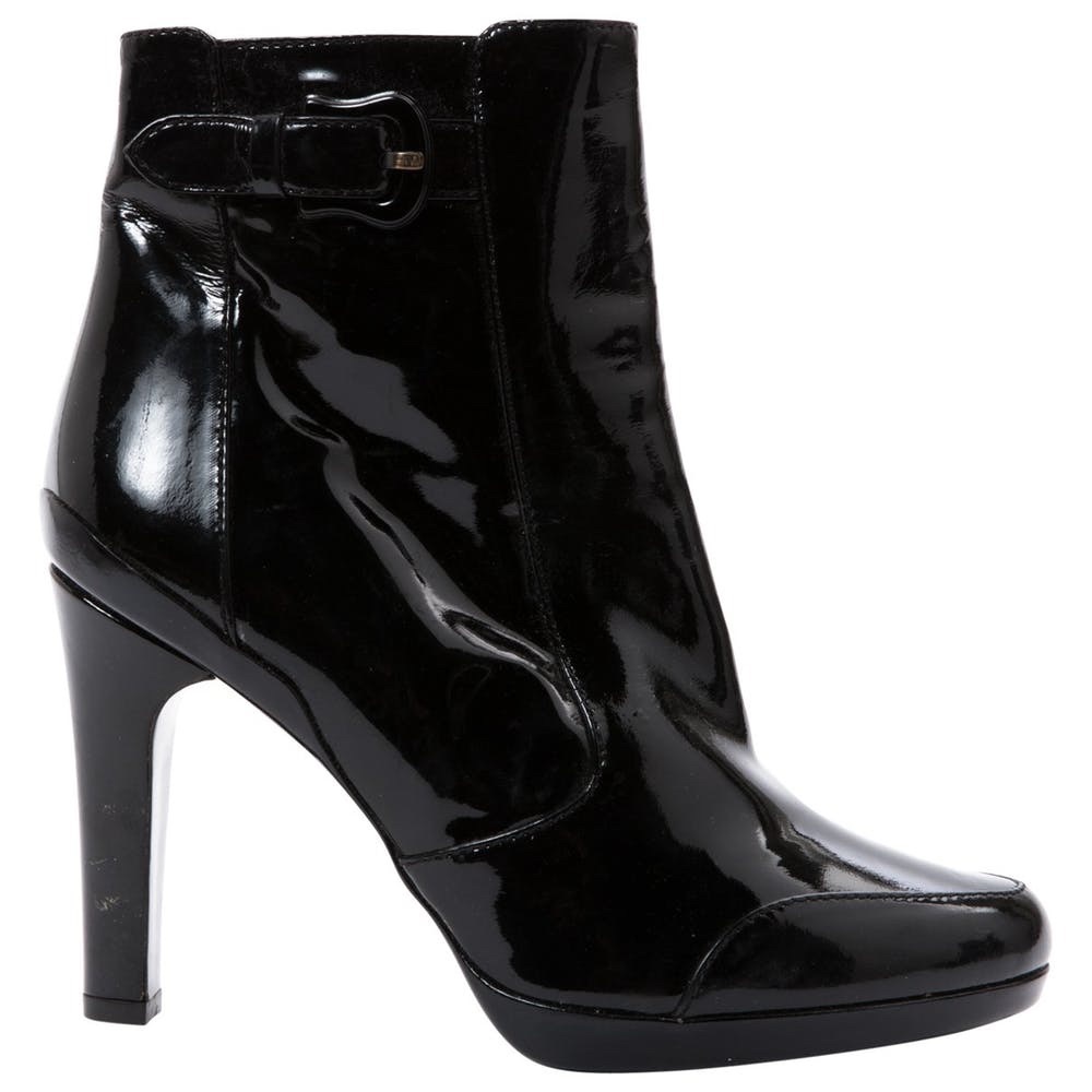 Black Patent Leather Fendi Booties